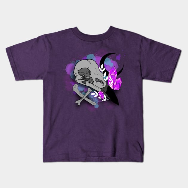 Raven skull Kids T-Shirt by CraftKrazie